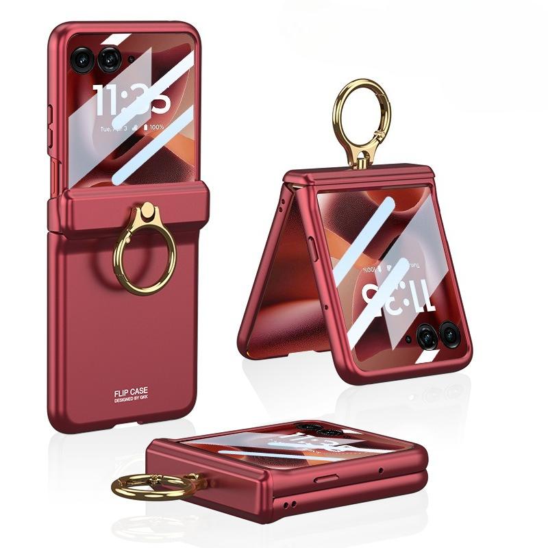 Razr60Ultra Mobile Phone Case Ring Holder Razr60Ultra Folding Screen Case Magnetic Solid Color