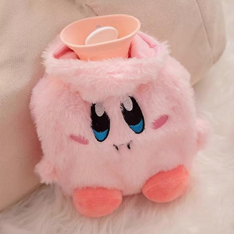 Cartoon Kirby Rubber Water-filled Hot Water Bottle Autumn and Winter Plush Hand Warmer Bag Can Be Inserted