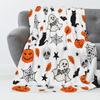1PC Halloween Throw Blanket Pumpkin Skull Cats Cute Ghost Theme Thin Blanket Gifts for Couch Bed Car Home Camping All Season Use