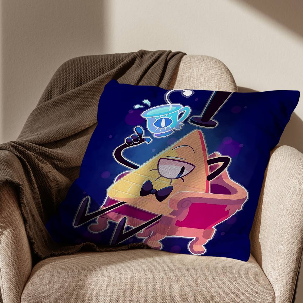 Dipper and Mabel Gravity Falls Pillow Case Anti-dustmite Pillowcase Invisible zipper silky short plush Sofa cushion cover