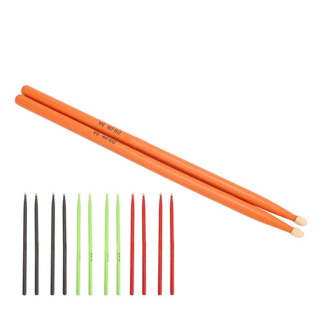 2 Pairs Drumsticks Wooden 5A Colored for Kids Adults Beginners Drum Set Practice DS-09