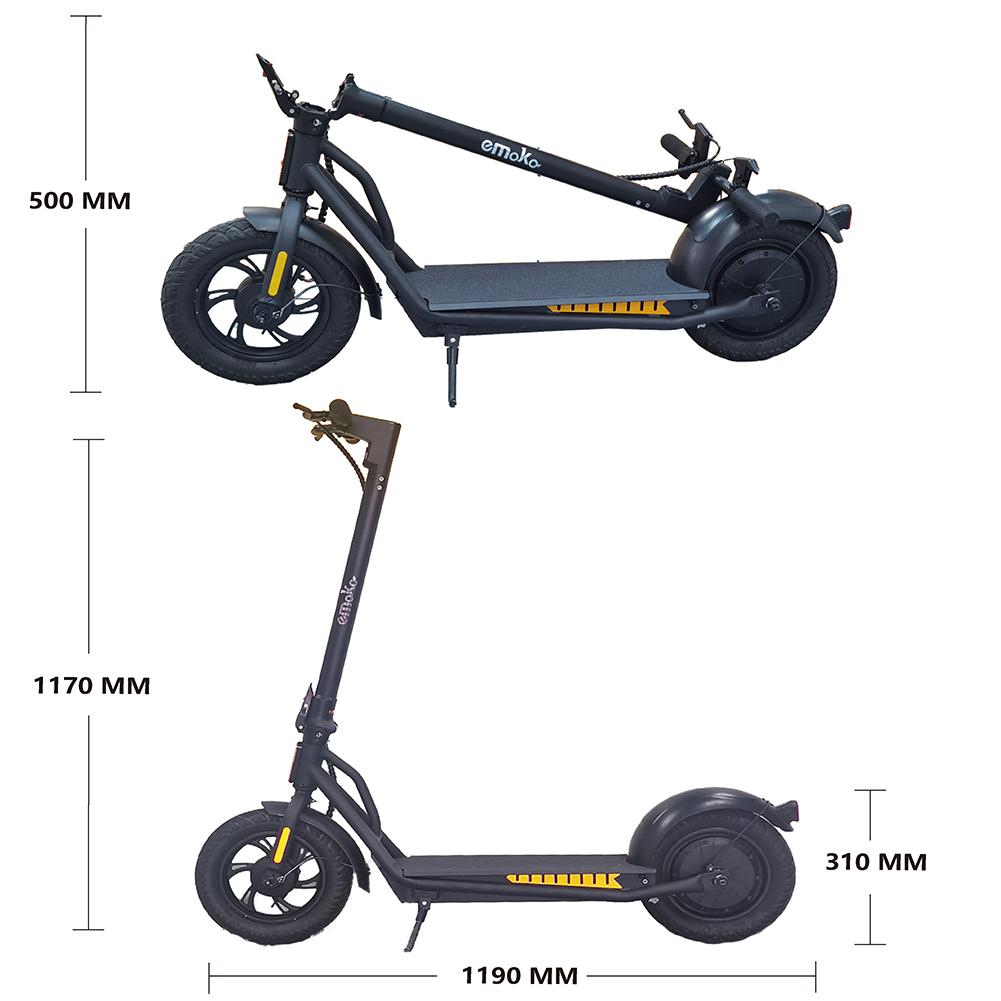 New Emoko A19 12 Inch Folding Electric Scooter 800W Front Motor 15ah 48v Battery LED Light 35 Km Maximum Speed Sensor Male Female