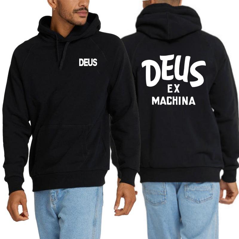 DEUS EX MACHINA New Autumn and Winter Letter Printed Men's Hooded Loose and Versatile Sports Shirt with Pullover Men's Top Hoodi