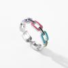 MODIAN 925 Sterling Silver Multicolour Geometric Enamel Finger Ring Fashion Stackable Fine Jewelry For Women Birthday Gift