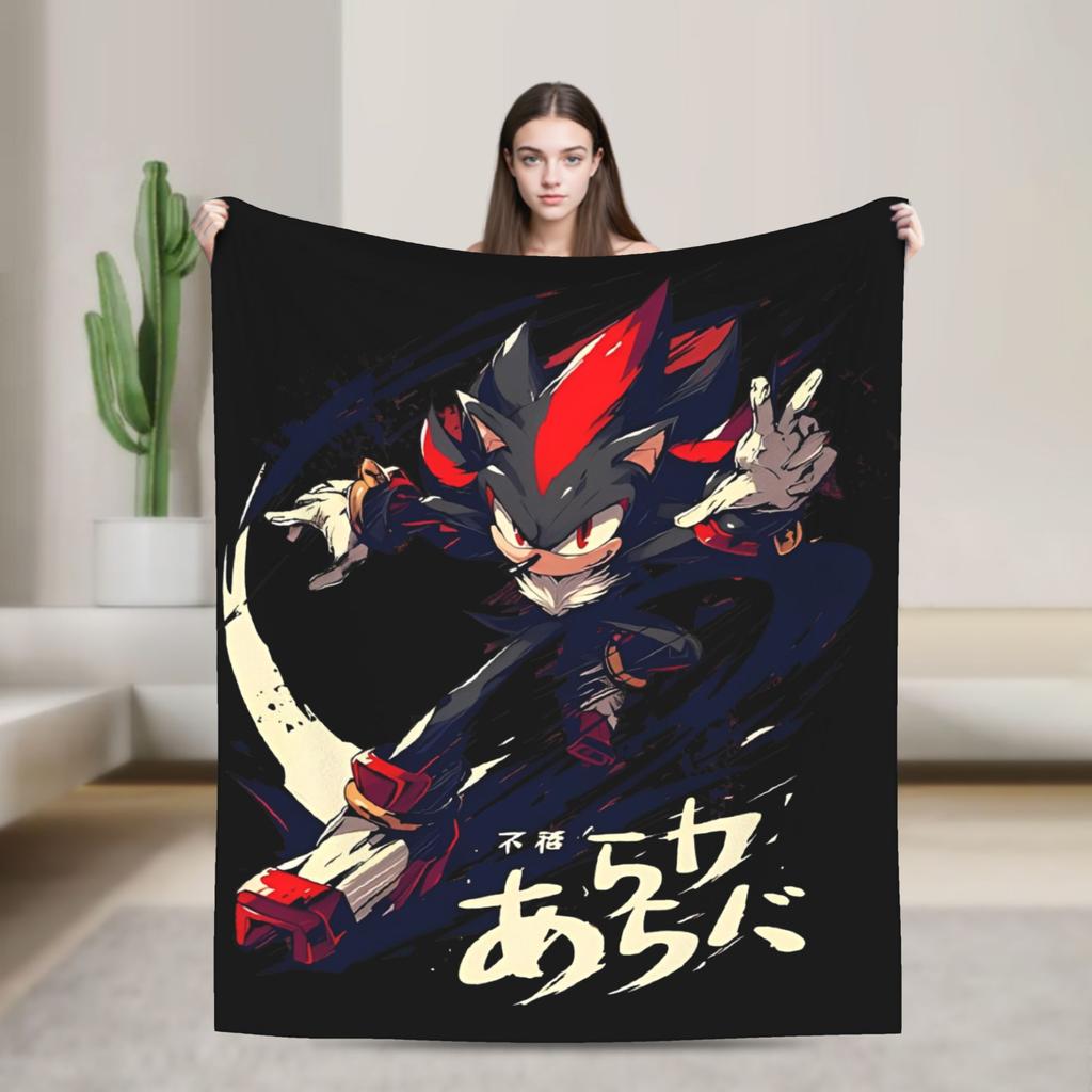 The Hedgehog Shadow Blankets Fleece Summer Air Conditioning Game Breathable Super Soft Throw Blankets for Bed Office Bedspread