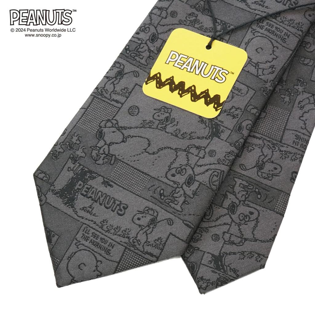 PEANUTS Snoopy Tie 921005 Gray, Snoopy and Woodstock Characters, Gift