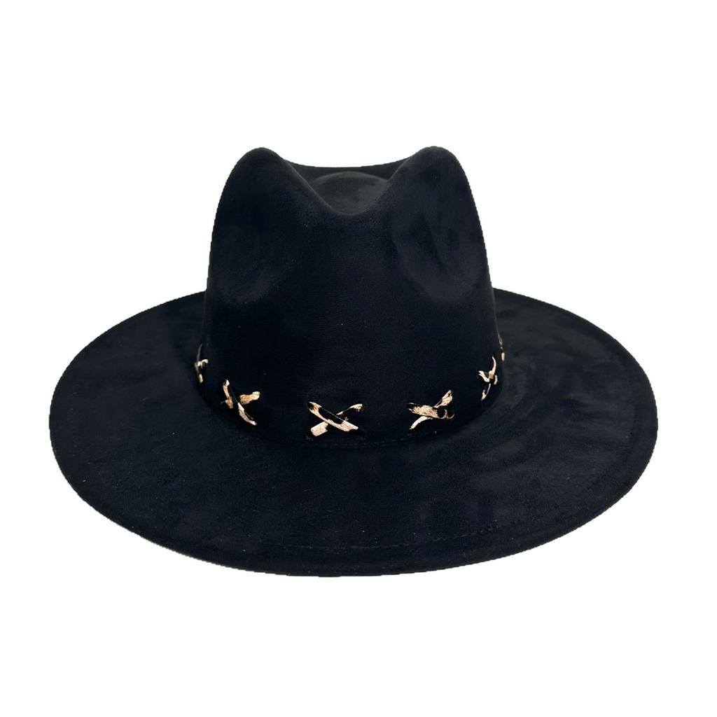 New Suede Peach Heart Top Western Cowboy Hat Top Hat Flat Brim Straight Edge Jazz Hat
