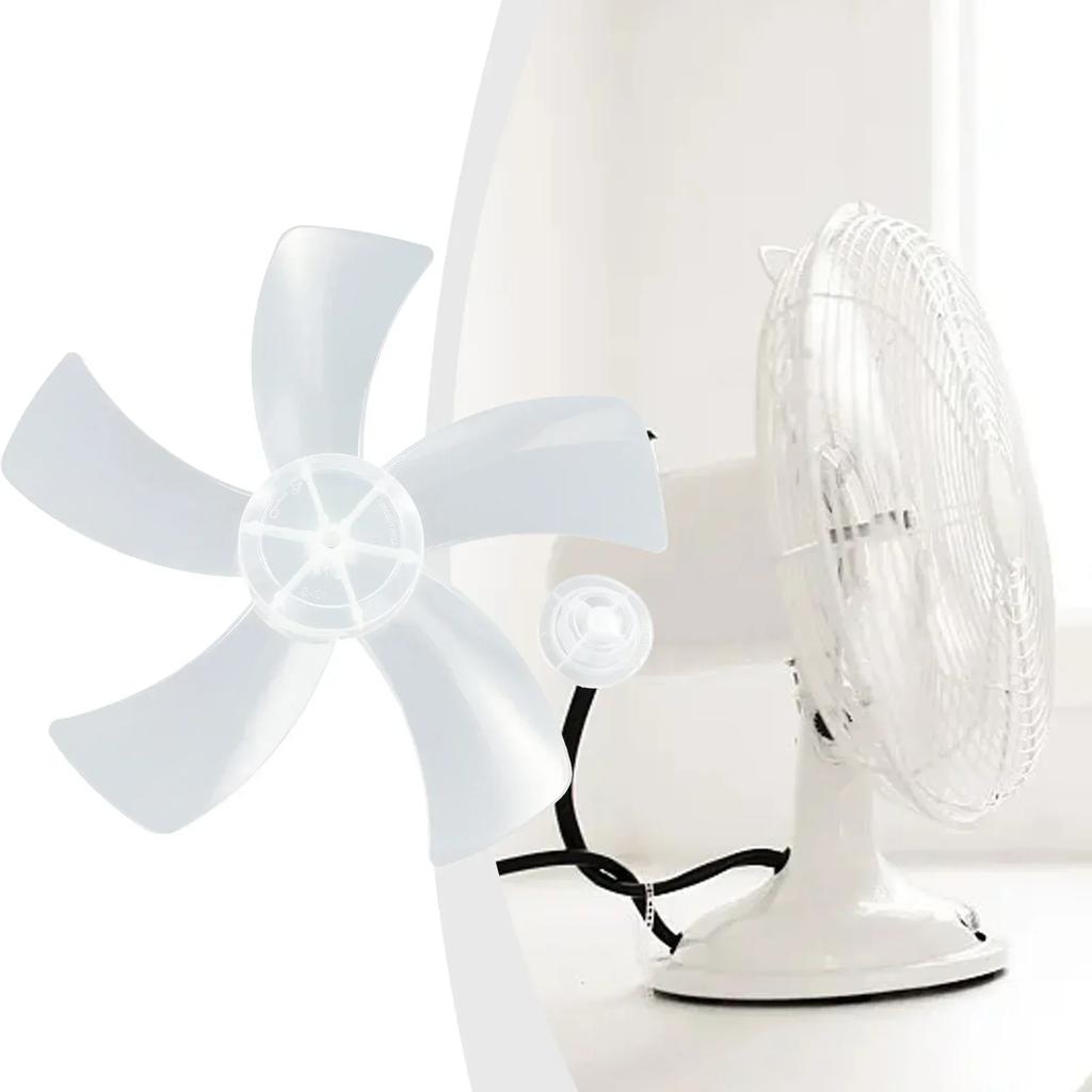 Plastic 12 Inch Fan Blade With Nut Cover Five Replacement For Stand Fan And Desk Fan Accessories In Household Settings