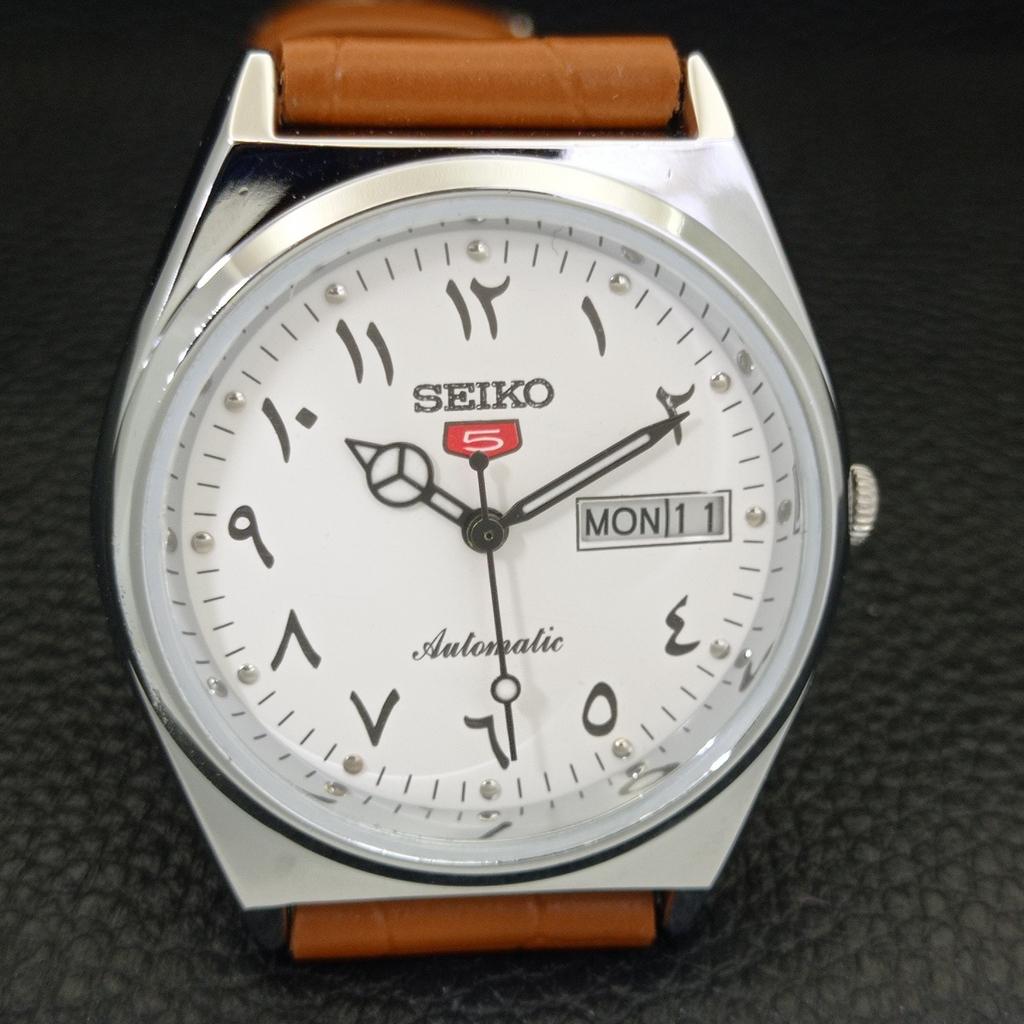 AUTOMATIC VINTAGE REFURBISHED SEIKO 5 JAPAN 6309A MENS WHITE WATCH a441290-5 Sk-a441290