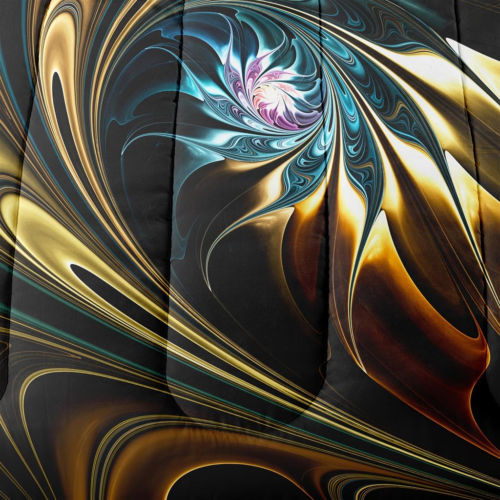 3D Abstract Art Comforter Set with Pillowcases - Soft Sanded Polyester Machine Washable Digital Print Bedding Set