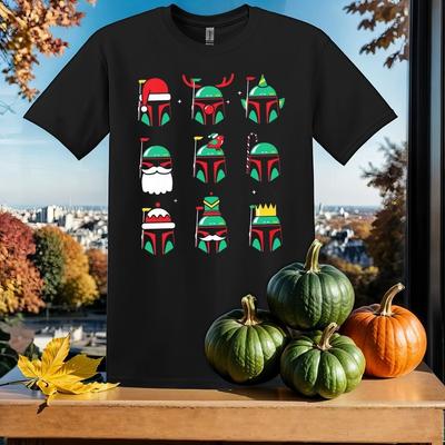 Cute Boba Fett Santa Hat Christmas T-shirt T Shirt Men Women Unisex Tshirt SY53