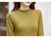 Camiseta de Terciopelo de Cuello Alto de Manga Larga para Mujer de Color Sólido - Top Versátil y Elegante para Otoño/Invierno