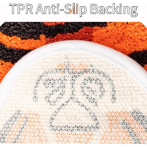 Orange Tiger Cute Bath Mat for Bathroom Fun Tiger Cartoon Bath Rugs for Kids Non Slip Animal Shaped Bathtub Mat Absorbent Bathroom Plush Shower Rugs