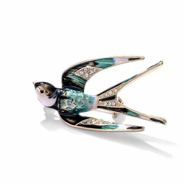 Классическая брошь-ласточка из эмали из сплава, металлические булавки для шарфа, рождественские подарки, банкетные свадебные аксессуары