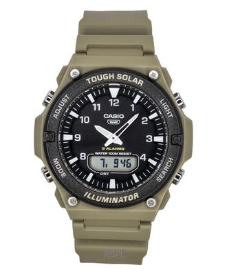 Estándar Analógico Digital Correa de Resina Esfera Negra Solar AQ-S820W-5AV 100M Reloj de Hombre