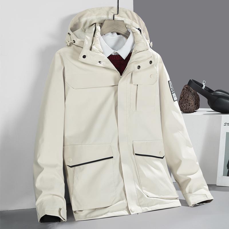 

Унисекс Ветрозащитный Зимний Пуховик Парка Комплект: Костюм для альпинизма «три в одном» 2XL