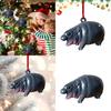 Adorable Moodeng Christmas Hippo Ornament Cartoon Resin Tree Decoration Gift