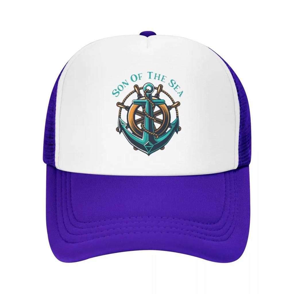 Personalized Son Of The Sea Trucker Hat for Unisex Women Adjustable Adult Nautical Sailor Anchor Baseball Cap Spring Dad Hat