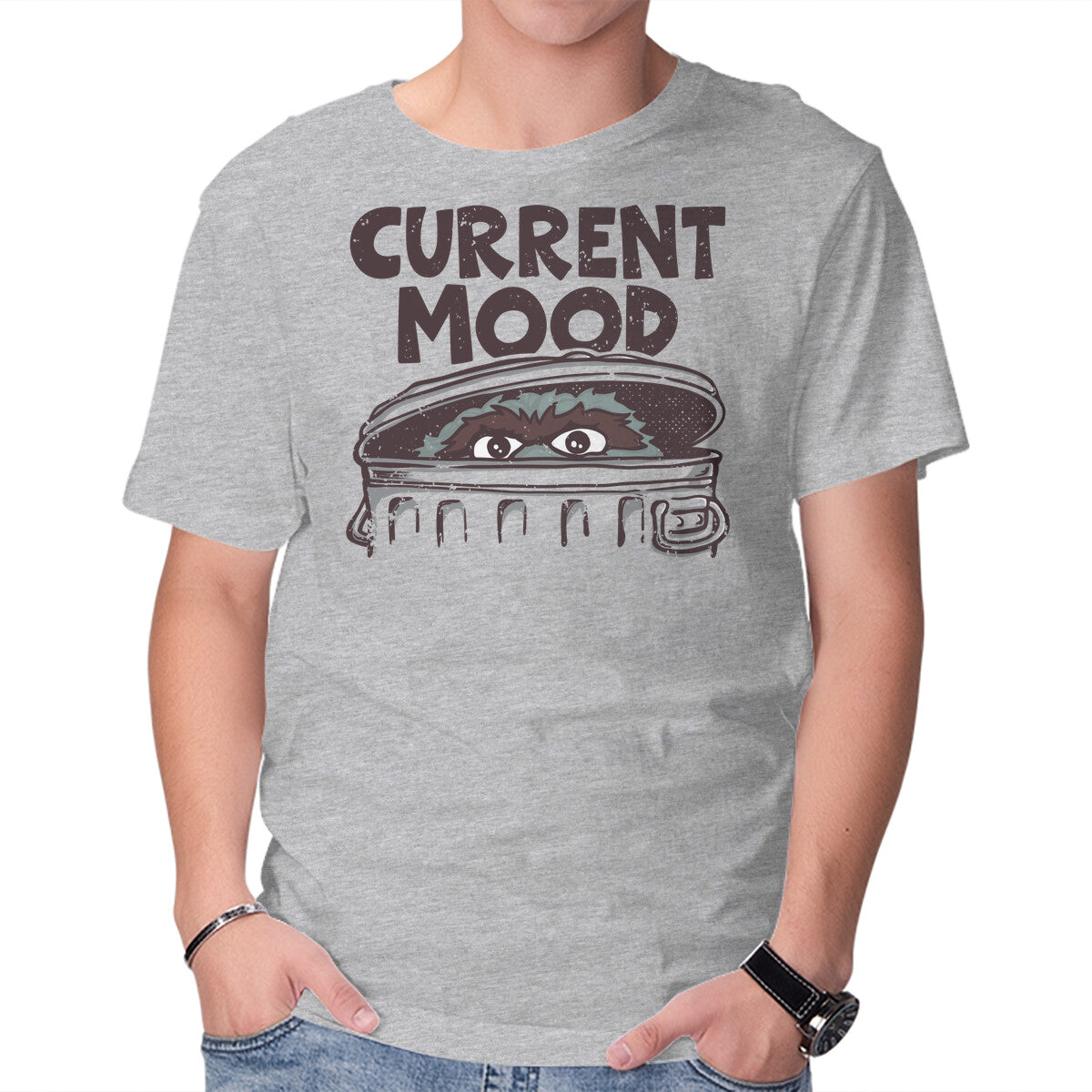 Unisex Crew Neck T-Shirt Current Mood Graphic Short Sleeve Casual Tee L