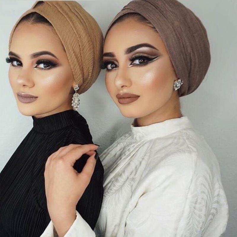 Price 195*95Cm Women Muslim Crinkle Hijab Scarf Femme Musulman Soft Cotton Headscarf Islamic Hijab Shawls And Wraps
