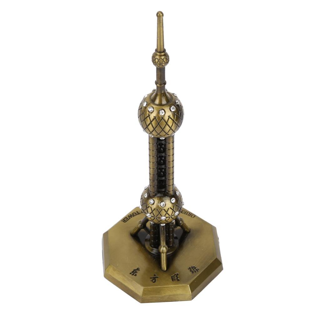 Metal Craftsmanship Oriental Pearl Tower Model Landmark Figurine Model  China Tour Souvenir