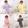 Kids Hooded Bathrobe Belted Pocket Thick Soft Quick Water Absorbent Solid Color Boys Girls Toddlers Robe Pajamas Sleepwear