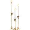 Set of 3 Vintage Elegant Metal and Aluminum Tabletop Candle Holders, Suitable for Wedding Anniversary, Home and Hotel Decoration