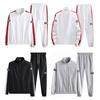 2Pcs/Set Men Sportswear Set Patchwork Color Stand Collar Long Sleeve Zipper Placket Jacket Elastic Waistband Drawstring