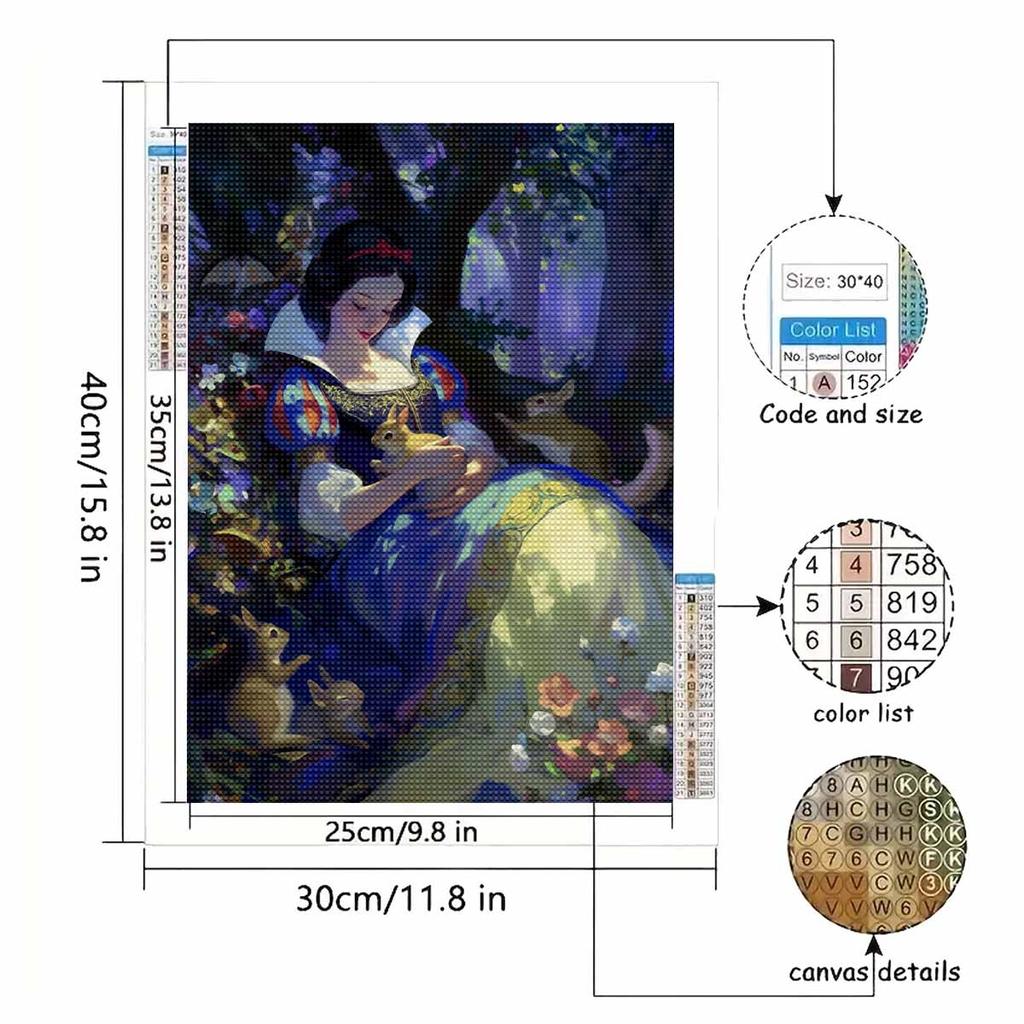 5D Diy Diamond Painting Snow White and The Little White Rabbit Full Drill Rhinestones Mosaic Embroidery Handmade Products Home Decor Gift
