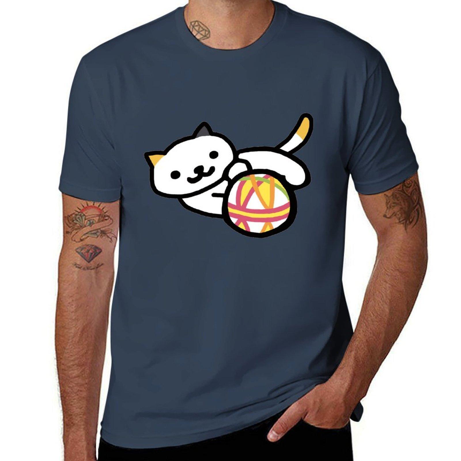 Neko atsume Playful Cat TShirt t shirts for Unisex graphic vintage anime tshirt TShirt S