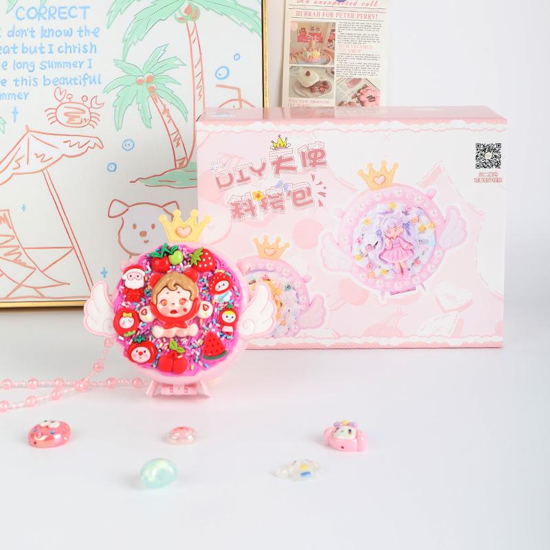 Kids' Handmade Cream PVC Crossbody Bag with Mirror Accessory