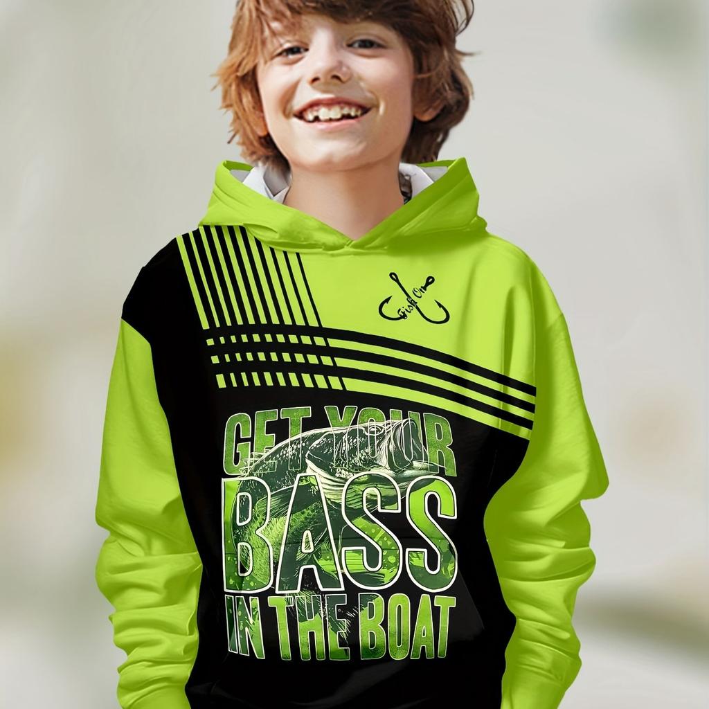 Autumn 3D Creative Fish Pattern Printed Hoodies Fashionable Casual Sports Long Sleeved Children's Boy Hooded Sweatshirts