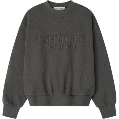 Fear of God Essentials Felpa Girocollo Classica Goffrata Grigio Carbone Uomo Top Grigio 192HO256551F