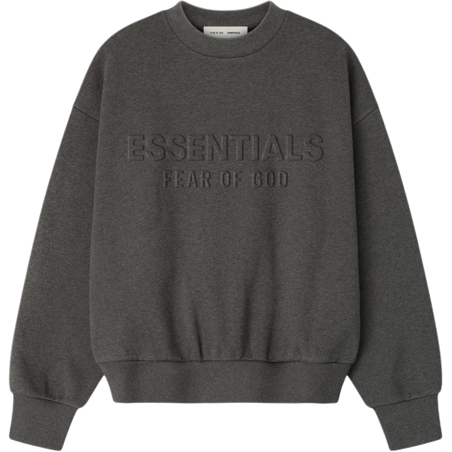 

Fear of God Essentials Embossed Classic Crewneck Sweatshirt Charcoal Heather Men Tops Grey 192HO256551F XS