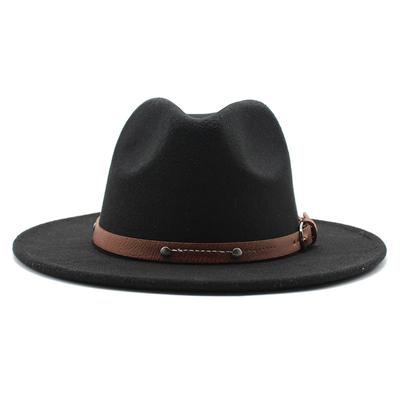 Moda Casual Uomo E Donna Cappello A Cilindro Di Lana Nero Cappello Jazz 24 Colori