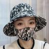Chapeau de soleil d'été chapeau seau chapeau avec masque intégré protection solaire d'été chapeau de soleil protection solaire extérieure chapeau pour le visage