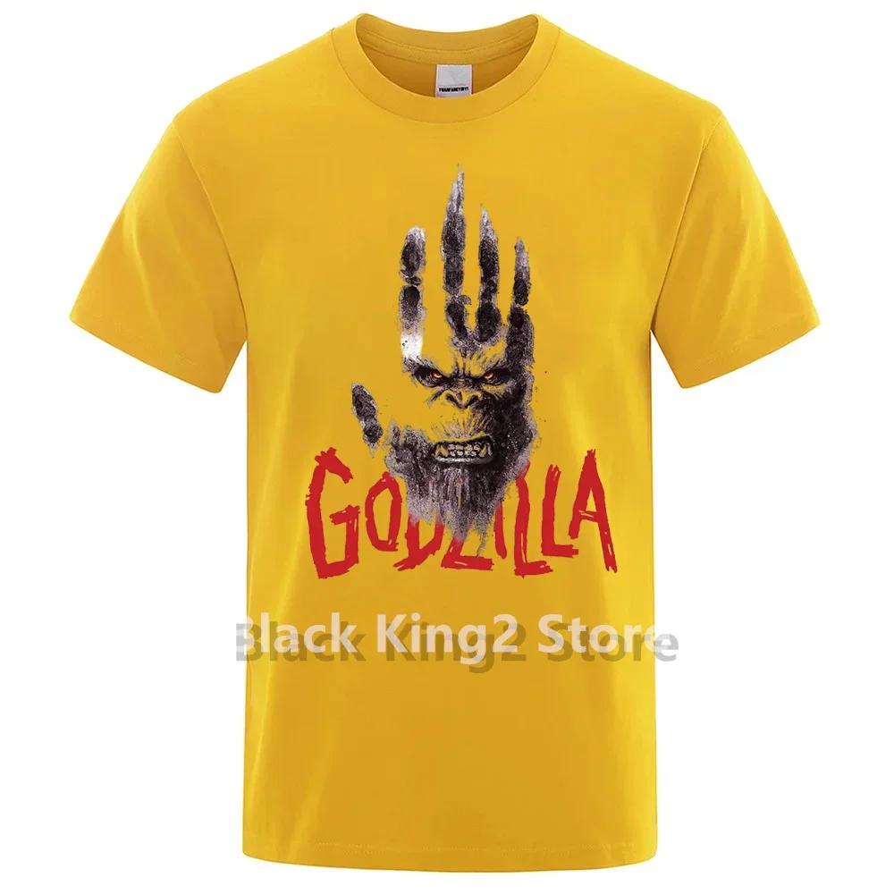 Godzillas VS.kong King Anime Printed Men T Shirts Japanese Streetwear Cotton Tops  Tee Hip Hop Harajuku  T-shirts