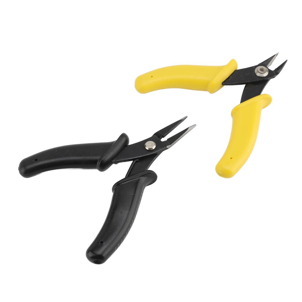 2Pcs Flat Nose Pliers Set Metal Soft Wire Cutters for Jewelry Making Wire Bending Tool Kit