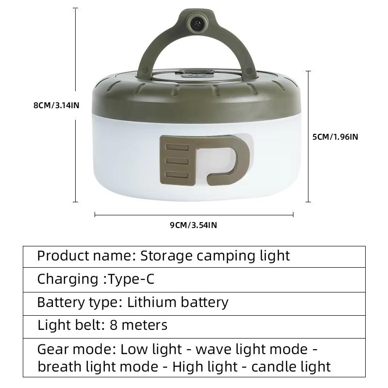 New LED camping light USB charging outdoor tent string light tape measure light camping light atmosphere light camping light
