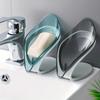 1pc Drain Soap Holder Box Bathroom Shower Soap Storage Tray Rack Ledge Leaf Shape Plastic Drainage Accessory