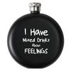 Black Stainless Steel Hip Flask Portable 5oz Round Wine Pot Laser Print Business Gift
