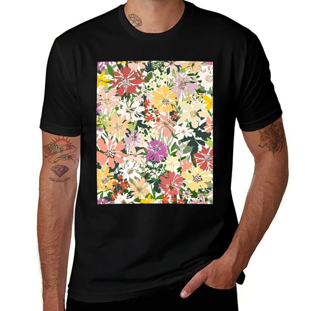 Modern Floral Illustration Flowers Art 9 Tshirt Daily Wear Print Tshirt