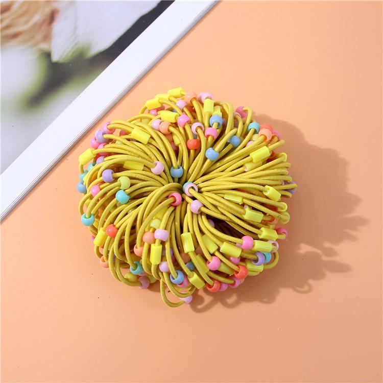 

20 шт./лот Детская резинка для волос Завязка Розовый Розовый Разноцветные бусины Держатели для хвостиков Для девочки Эластичная резинка для волос Аксессуары для волос