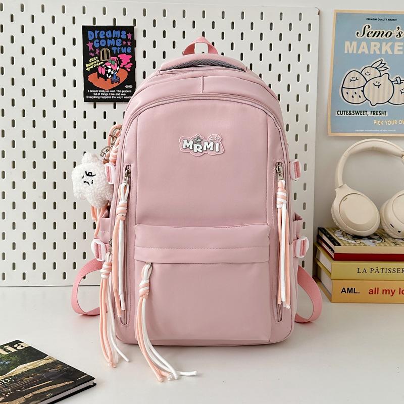 School bag for junior high school students, large capacity, versatile and sweet school bag, niche ins wind, light, simple and casual, high-value