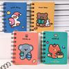 2Pcs Mini Cute Spiral Notebook Cartoon A7 Side-Turning Coil Notebook Smooth Writing Pocket Notepad 80 Pages for Study Office Journaling