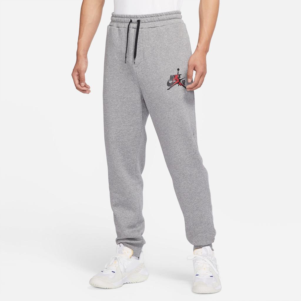 Jordan Logo Print Fleece-Lined Warm Drawstring Knit Sweatpants Men Bottoms Grey DH9503-091