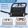 17.7 Inches Transport Wheelchair Lightweight Foldable Wheelchair Portable Aluminum Alloy Travel Wheelchair with Handlebar Brake Lever for Adults