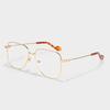LOOKING4U NeoRetro F8038 Oblique Metal Glasses Gold