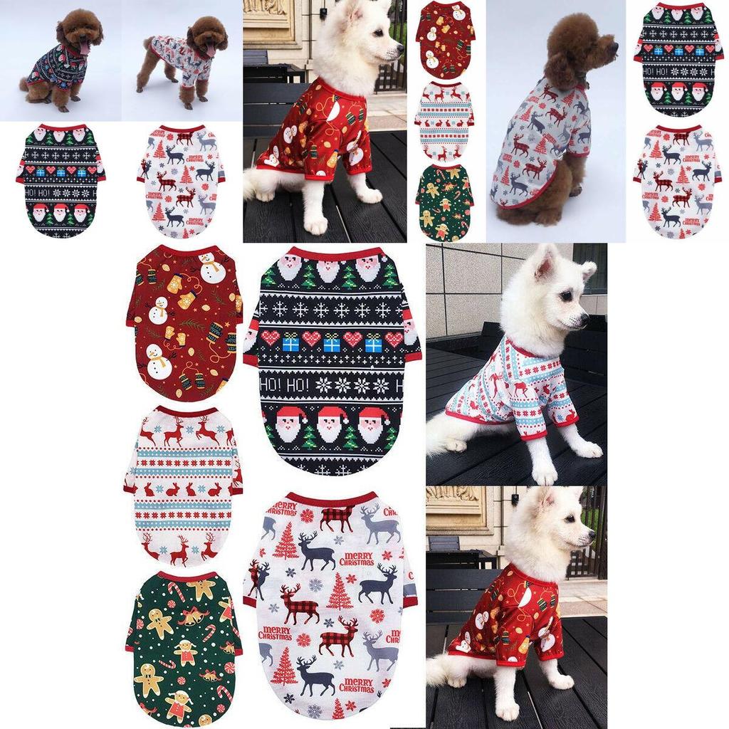 Cozy And Soft Christmas Pet Apparel T-shirt For Dogs And Cats With Delightful Holiday Design
