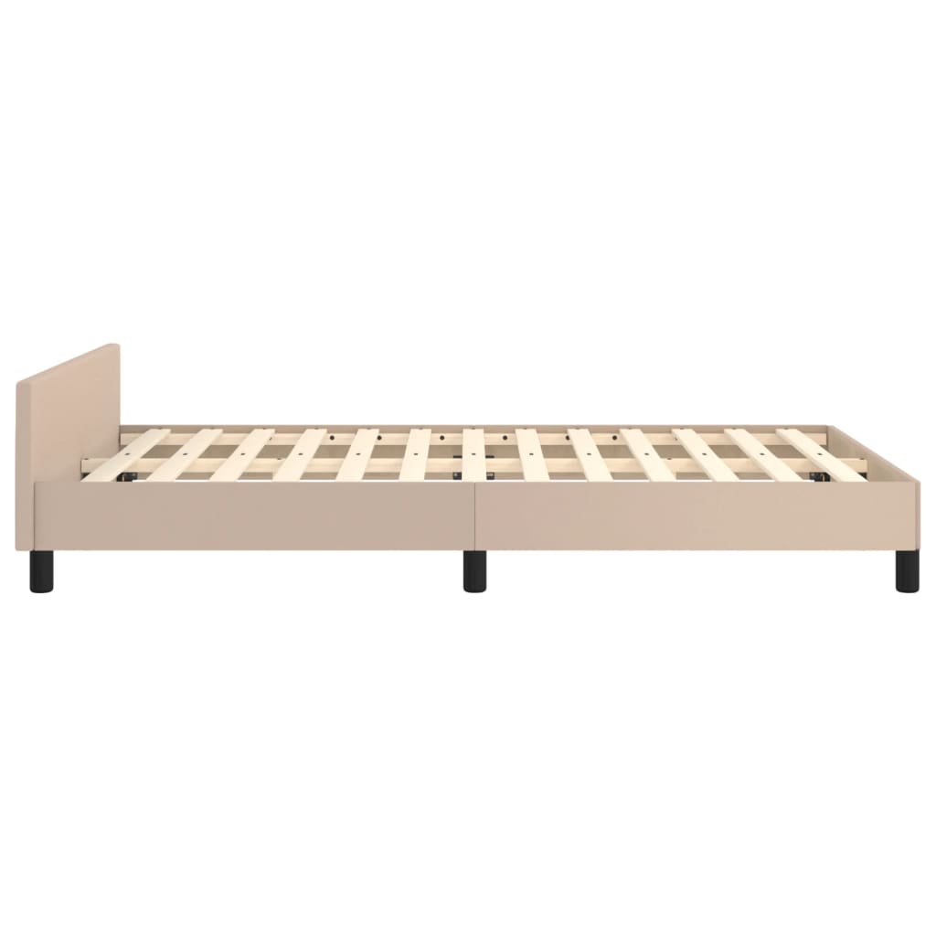 Bed Frame with Headboard Cappuccino Brown 120 x 200 cm Faux Leather